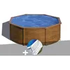 Image de Kit Piscine Acier Aspect Bois Gré Sicilia Ronde 3,70 X 1,22 M + Tapis De Sol