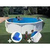 Image de Gre - Kit Piscine Acier Blanc Gré Bora Bora Ronde 4,80 X 1,22 M + Bâche À Bulles + Tapis De Sol
