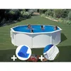 Image de Kit Piscine Acier Blanc Gré Bora Bora Ronde 3,70 X 1,22 M + Bâche À Bulles + Tapis De Sol