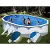 Image de Kit Piscine Acier Blanc Gré Bora Bora Ovale 6,34 X 3,99 X 1,22 M + Bâche Hiver + Tapis De Sol