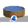 Image de Kit Piscine Acier Aspect Bois Gré Sicilia Ronde 3,20 X 1,22 M + Bâche À Bulles