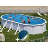 Image de Kit Piscine Acier Blanc Gré Atlantis Ovale 8,15 X 4,90 X 1,32 M + Bâche Hiver