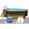 Image de Kit Piscine Bois Gré Vanille 2 Ø 4,00 X 1,19 M + Bâche À Bulles + Douche