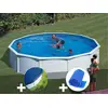 Image de Gre - Kit Piscine Acier Blanc Gré Fidji Ronde 5,70 X 1,22 M + Bâche Hiver + Bâche À Bulles