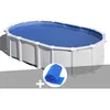 Image de Gre - Kit Piscine Acier Blanc Gré Haïti Ovale 9,20 X 5,05 X 1,32 M + Bâche À Bulles
