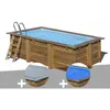 Image de Gre - Kit Piscine Bois Gré Marbella 2 4,20 X 2,70 X 1,17 M + Bâche Hiver + Bâche À Bulles