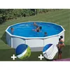Image de Kit Piscine Acier Blanc Gré Fidji Ronde 5,70 X 1,22 M + Bâche Hiver + Tapis De Sol