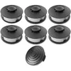 Image de 6 X Bobine De Fil De Rechange Pour Coupe-bordures/double Bobine   Compatible Avec Aldi Gardenline Coupe-bordures Électrique Glr 450 451 452 453 454 455 456 457 458 459 & Glr 450/1 450/2 450/3 450/4 45