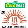 Image de 20 Plaquettes De Coupe / Couteaux Plastiques Florabest Lidl Coupe-bordures Sans Fil Fat 18 B3 - Ian 102971