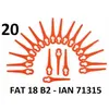 Image de Florabest 20 Plaquettes De Coupe / Couteaux Plastiques Florabest Lidl Coupe-bordures Sans Fil Fat 18 B2 - Lidl Ian 71315 - Fat 18b2 / Fat18b2
