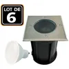 Image de 6 Spots Encastrables De Sol Carré Inox 304 Exterieur Ip65 +