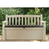 Image de Keter Bank Cabinet Armoire de rangement polyvalente Armoire de jardin Banc de jardin 265 L, Beige/Brun