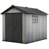 Image de Keter   Abri De Jardin Résine 6 M²   Dimensions 230x287x242 Cm   Portes Doubles   Texture Bois   Ultra-résistant Aux Intempéries