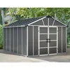 Image de Palram   Abri De Jardin Résine 11,7 M² Gris Avec Base   Panneaux En Polycarbonate 10 Mm   Résistant Aux Intempéries   705161
