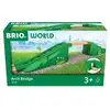 Image de Pont Arche modulaire BRIO World 36107 en bois de hêtre, 3 pièces, extension rail, décor floral Vert - Neuf