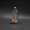Image de Konstsmide Lanterne en bois à LED avec maison, blanche, 6h de minuterie, 8 diodes blanches chaudes, fonctionne sur piles, intérieur, piles : 2 x AA 1,5V (non incluses) - 3270-210