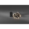 Image de Konstsmide - Guirlande lumineuse LED, diodes rondes, avec interrupteur on/off capteur de lumière et minuterie 6h et 9h, 40 diodes blanc chaud, fonctionne sur piles, extérieur (IP44), câble noir, 4 x AA 1.5V (excl.) ; 3740-100