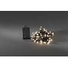 Image de Konstsmide - Guirlande lumineuse LED, diodes rondes, avec interrupteur on/off capteur de lumière et minuterie 6h et 9h, 80 diodes blanches chaudes, fonctionne sur piles, extérieur (IP44), câble noir, 2 x D 1.5V (excl.)