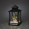 Image de Konstsmide Lanterne, grande, bonhomme de neige, minuterie 8h avec six LED rotatives et 40 LED statiques, noir,4,5V, extérieur (IP44), 46 diodes blanc chaud, câble noir - 4342-000