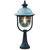 Image de Konstsmide Parma Noir/Acier inoxydable : lampadaire de sol en aluminium laqué noir avec cache-lampe en acier inoxydable et verre acrylique transparent