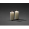Image de Konstsmide Bougie LED cire véritable, lot de 2, blanc crème, avec minuterie 4h et 8h, 2 diodes blanc chaud, fonctionne sur piles, intérieur, piles : 2 x AAA 1,5V (incluses) - 1887-185