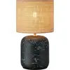 Image de Lampe de table Montagan béton noir abat-jour jute beige