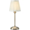 Image de Lampe De Table Led Rechargeable Laiton Blanc Cassé Tissu Plissé - Markslojd - Anno