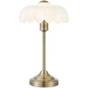 Image de Lampe De Table Verre Opale Blanc Laiton Antique E27 H42 Cm - Markslojd Kurage