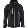 Image de Veste Softshell À Capuche Blaklader Noir / Vert Xl