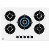 Image de Plaque de cuisson gaz intégrable Electrolux EGG75372W 74 cm 5 foyers verre blanc vitrocéramique sécurité thermocouple allumage piézo - Neuf