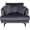 Image de Sofia Fauteuil en velours, gris foncé.