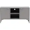 Image de Piring table TV 2 portes 1 tablette gris clair.