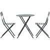 Image de Marseille set de jardin table, 2 chaises gris foncé.