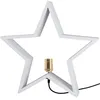 Image de Lampe De Table Étoile Star Trading 'lysekil', Silhouette D'Étoile Avec Douille E27, Fonctionnement Sur Secteur, Bois, Blanc, Ø 50 Cm