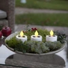 Image de Bougies chauffe-plat solaires LED Star Trading, lot de 3, en plastique blanc, 5,5 x 5,5 cm, avec capteur de lumière