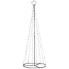 Image de Arbre lumineux LED avec pointe d'étoile - 170 LED blanc chaud - 17 LED scintillantes - H. : 210cm - pour l'extérieur