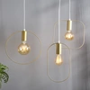 Image de Suspension « Shape », E27, dorée, câble blanc