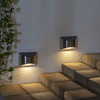 Image de Applique murale solaire à LED Wally, 2 pièces, acier inoxydable, lumière blanche chaude, panneau solaire à LED