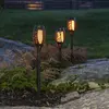 Image de Torches solaires de jardin (set de 3) - Star Mini - Lumière de jardin à LED noire - Effet de flammes vacillantes - Lampes solaires d'extérieur résistantes aux intempéries