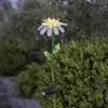 Image de Fiche de jardin solaire 'Daisy', vert/blanc, capteur crépusculaire