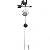 Image de Fiche solaire de jardin LED Coq avec flèche indiquant la direction du vent - 1 LED blanc chaud - H : 81cm - capteur de lumière