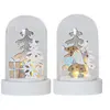 Image de Décoration de Noël LED avec dôme en verre Lot de 2 piles H 9cm