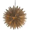 Image de Grande étoile en papier, modèle "Hiver", couleur beige, avec des points dorés, 3 épaisseurs, pliure décorative, diamètre 60 cm