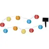 Image de Guirlande lumineuse solaire Lampions LED multicolores 10 pièces lumière 3M : Cool White pour l'extérieur