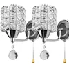 Image de 2x-applique Murale D'Intérieur Moderne Lampe Murale En Cristal Applique Murale Cylindrique Créative Pour Salon, Chambre À Coucher, Argent