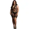 Image de Le Desir - Robe Mini en Dentelle à Col Montant Taille Queen - Noir
