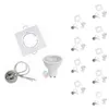 Image de Silamp - Kit Spot Led Gu10 Orientable Carré Blanc Avec Ampoule Led 8w (pack De 10) - Blanc Froid 6000k - 8000k