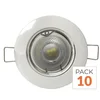 Image de Silamp - Kit Spot Led Gu10 Encastrable 8w Orientable Rond Blanc (pack De 10) - Blanc Neutre 4000k - 5500k