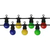 Image de Silamp   Guirlande Lumineuse D'Extérieur 13m   20 Ampoules Led Multicolores   Ip65 Étanche   6w Pour Décoration Extérieure   Câble N