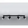 Image de Plafonnier Spot Orientable Noir pour 4 Ampoules GU10